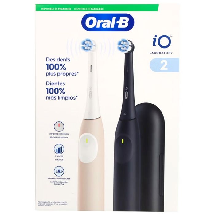 Oral B IO Laboratory 2 Duo Brosses à Dents Rechargeables 3 Modes Intelligents + Accessoires