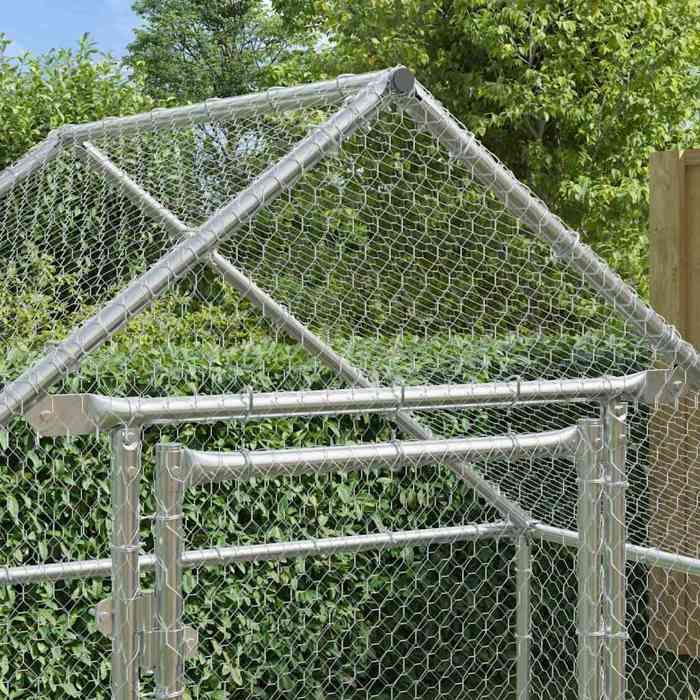 BEL ACHAT*Cage poulailler Extérieur de Jardin - poules/lapins - Maison à poules Argent 170x100x177 cm Acier galvanisé Promo178304