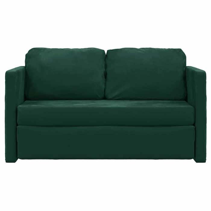 Promotion janvier Canapé-lit Convertible - CLARENCE - 2 en 1 - vert foncé 122x204x55 cm velours CC458