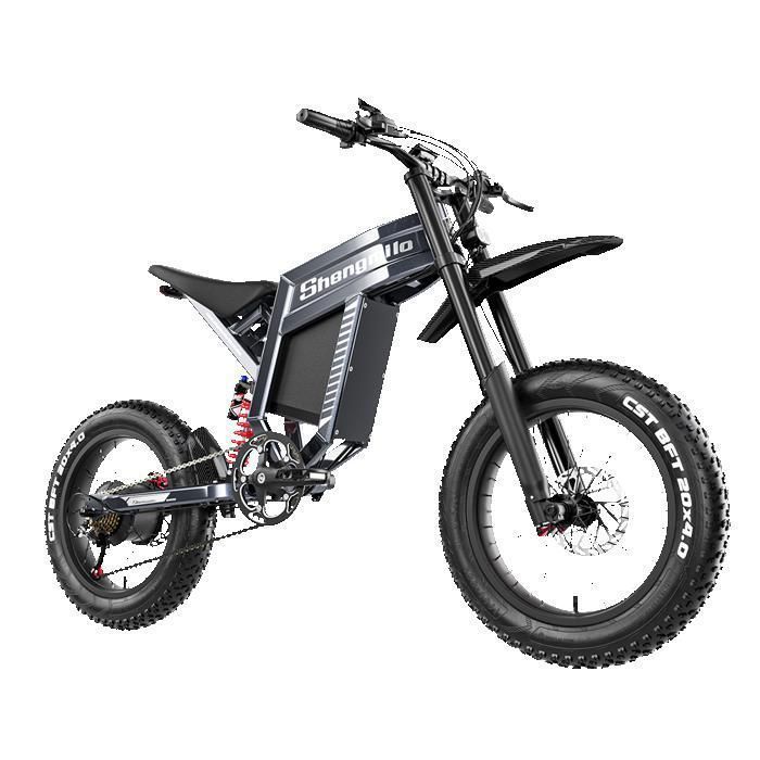 Vélo Electrique Shengmilo S900 - Moteur 1500 W - Fat pneu 20 - Batterie amovible Samsung 60 V 30 Ah - Vitesse max 65 km/h - Gris