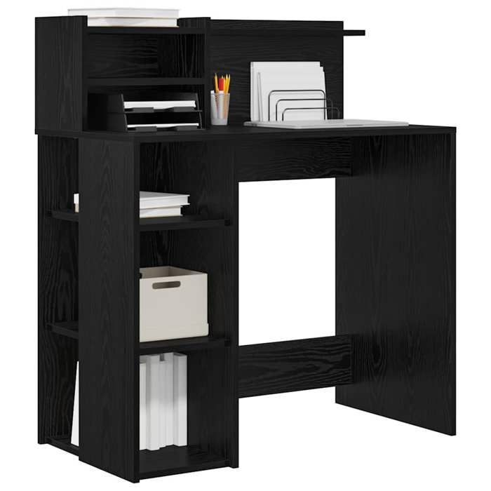 Bureau Noir CLOUD Table à écrire Pour 1 personne Chêne noir 90x48x1015 cm bois dingénierie BBB1051