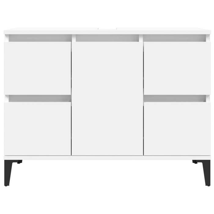 Moderne Armoire dévier SOLOMOON Meuble-lavabo blanc 80x33x60 cm bois dingénierie MM1697