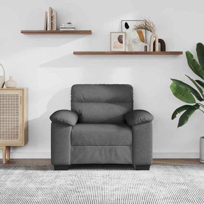 NEUF®Mobilier/Siège de salon - BESTMEUBLE - Fauteuil - Dossier Rembourrés - sofa de Salon - Gris foncé - 100x81x84cm tissu FR5791861