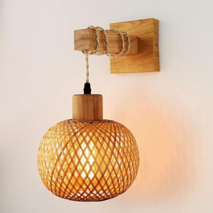 Applique murale chambre Éclairage de lécusson de mur-lampadaire en bois pour salon couloir - RWApplique murale chambre