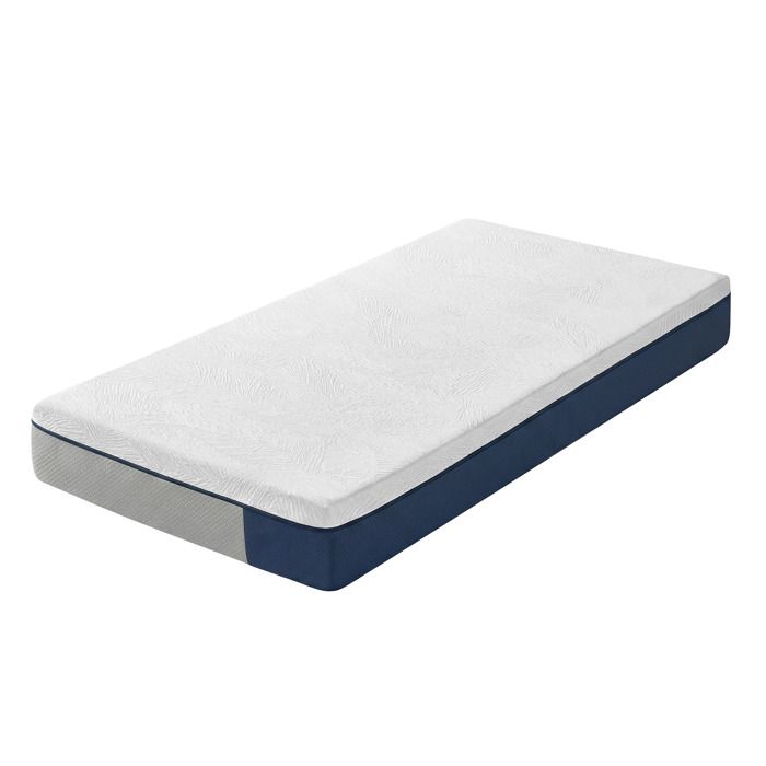 Matelas 90 x 190 cm Mousse Mémoire de Forme Gel Matelas Soutien 7 Zones Housse Lavable Chambre Bleu