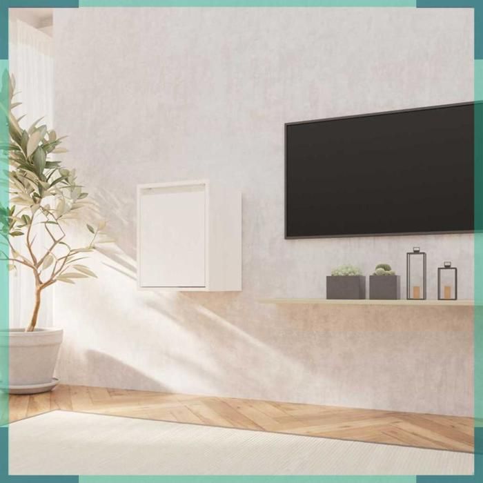 Armoire murale - 813477 - Blanc - Bois de pin massif - 30 x 30 x 40 cm