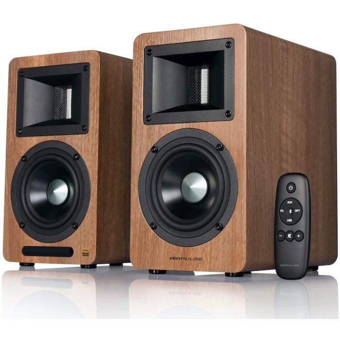 Enceinte de bibliothèque - Airpulse - A80 - Bluetooth - 40W - HiFi - Marron