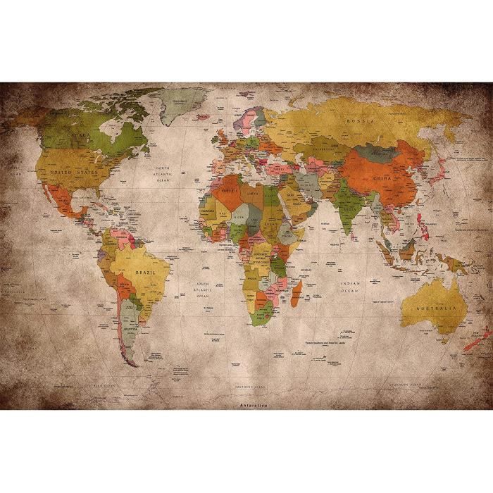 WORLD MAP CARTE DU MONDE Vector Style XXL Poster Home Deco Salon 252cmX150 WORLD MAP CARTE DU MONDE Vector Style XXL Poster Home Deco Salon 252cmX150