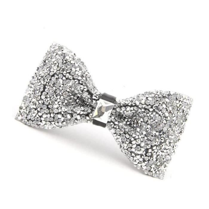 Accessoires Paillettes Nœud Papillon Strass Élastique PINEPAN - 11,5x5,5cm - Carnaval, Mariage, Fêtes Nœud Papillon Taille Unique