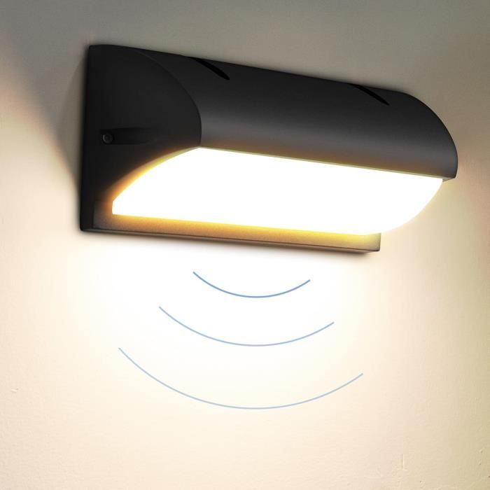 Applique Murale LED Extérieure Avec Détecteur De Mouvement 8W - Étanche IP66 - Lumière Blanche Chaude 2800-3200K - 5