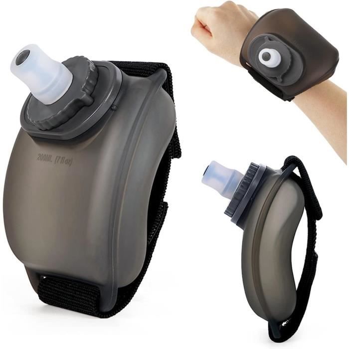 Gourde De Poignet 200 Ml – Silicone Alimentaire, Sans BPA, Sangle Velcro Réglable – Idéale Running, Randonnée, Marathon – Orange