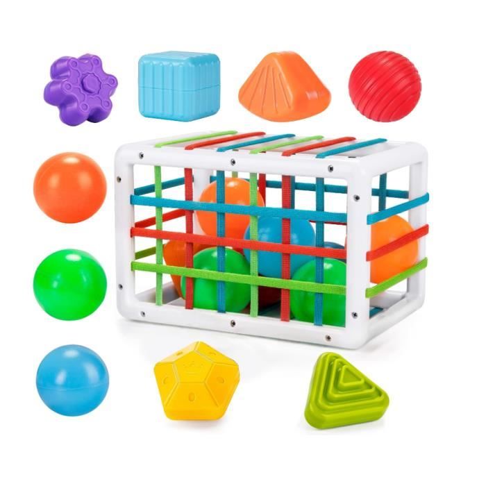 Jeux Montessori En Bois 3 En 1 - Perles à Enfiler Et Empiler - Pour Enfants 2 à 5 Ans