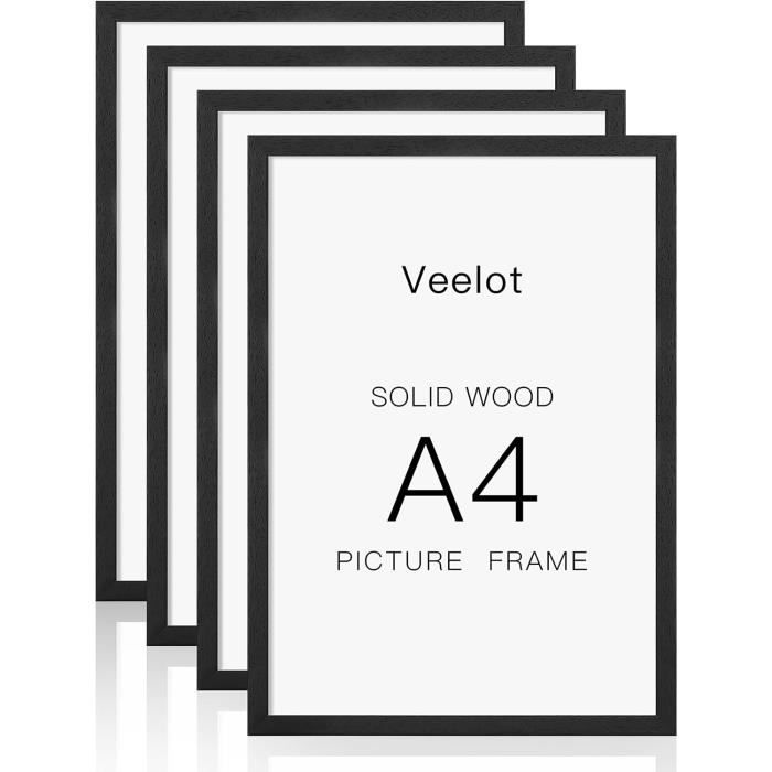 Cadre Photo A4 Cadre Photo Noir En Bois Massif Set De 2 Avec Plexiglas ...