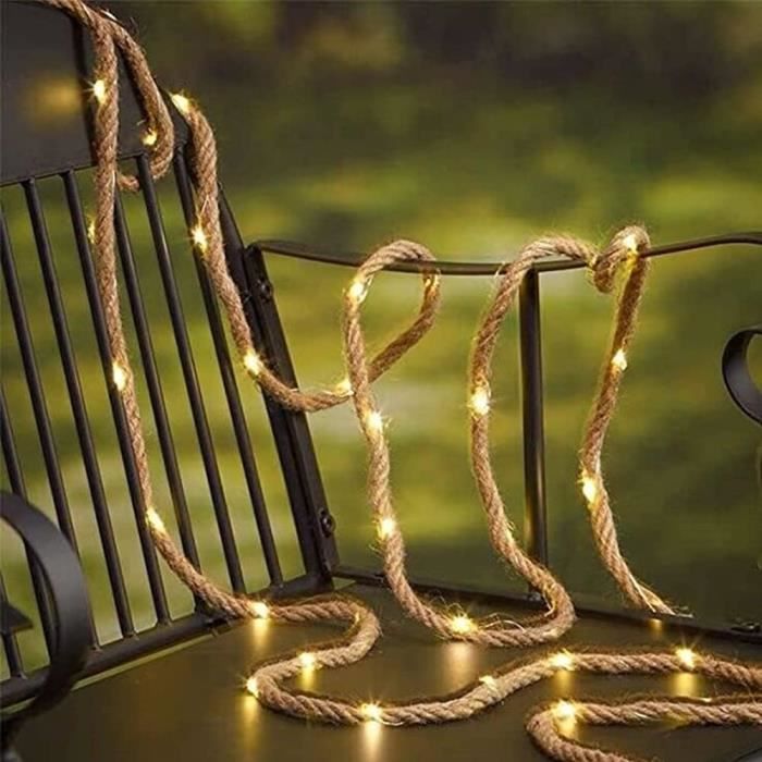 2 Lanternes Solaires Jardin Avec Effet Flamme - Décoration Extérieure Suspendue Verre Corde