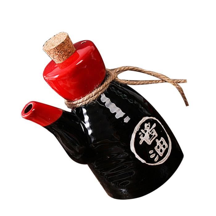 Lot De 2 Bouteilles Huile Vinaigre Céramique Aspect Marbre 380ml - Noir