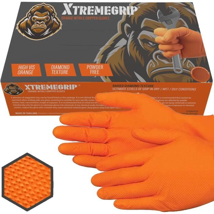 LANON Gants Nitrile Noir 8 Mil - Extra Forts, Sans Latex, Taille S (100 Pièces)