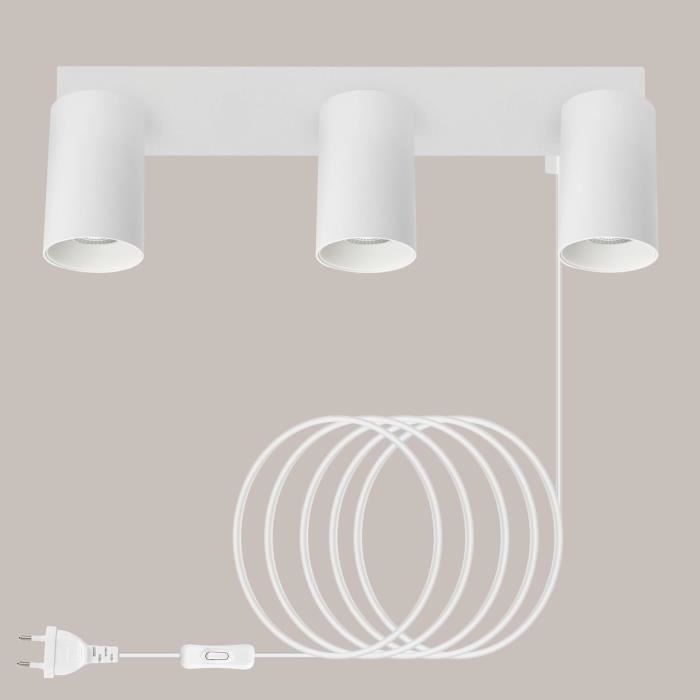 Applique murale - TAFICO - TaFiCo 3 spots - Blanc - GU10 - Réglable 350°