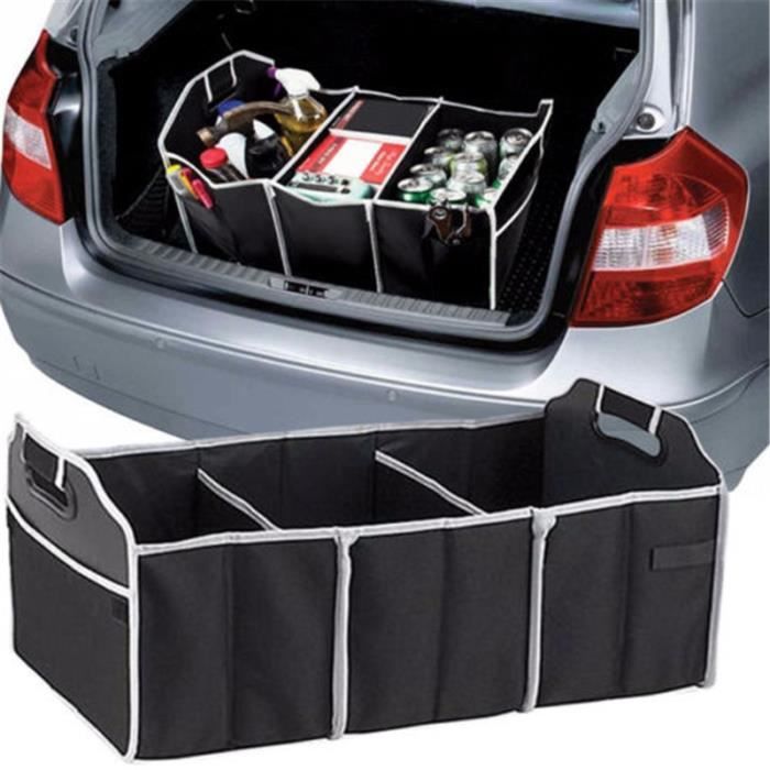 Boîte de rangement pour coffre de voiture  Très grand sac de rangement  pliable avec 3 compartiments - Cdiscount Auto