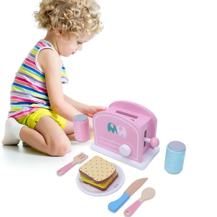Rin Machine A Pain De Grille Pain De Simulation Kit De Cuissonsets Cuisine En Bois Role Jouet Pour Enfants Cdiscount Maison