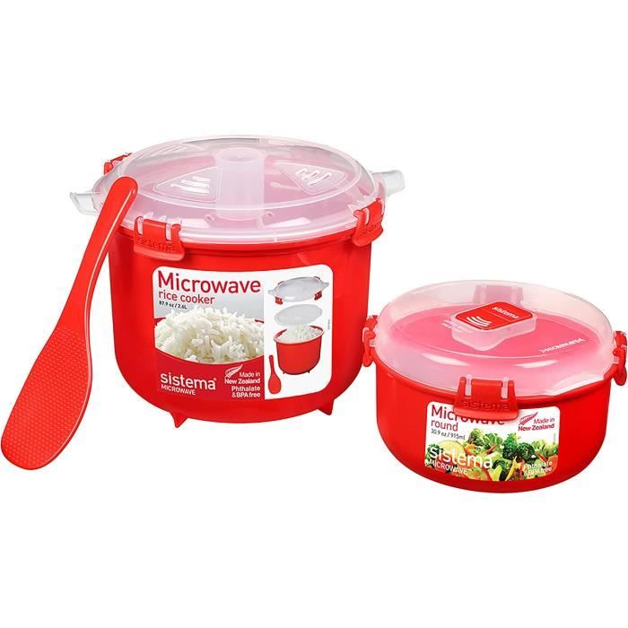 Cuiseur à Riz Vapeur En Silicone Pour Micro-ondes, 0.5L Ou 2L, Sans BPA, Lavable Au Lave-vaisselle - Pratique Et Rapide
