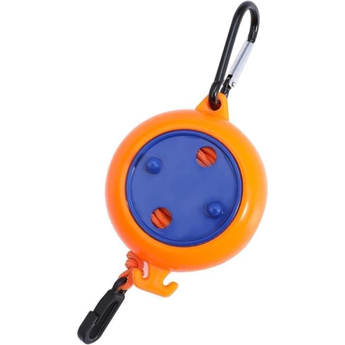 Corde à Linge Coupe-vent Rétractable 8 M - Orange, Polypropylène, Boîtier 7,5 Cm, Pour Extérieur Et Camping