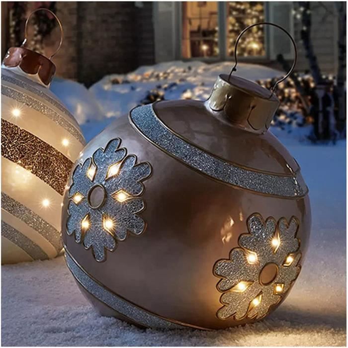 Boule de Noel Geante 60cm,Boule de noël pour extérieur Gonflable,Decoration de Noël pour la 
