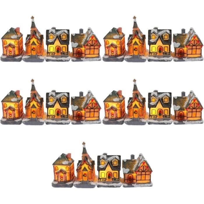20 PCS Village de Noël Village de Noël Houes de Noël Village de Noël
