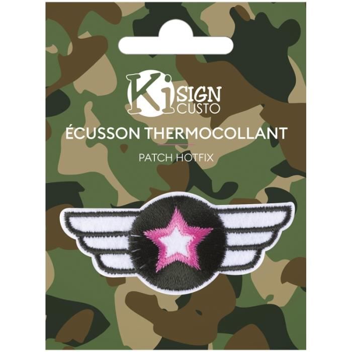 Ecusson brodé thermocollant - Feuille de palmier - 5,7 x 10 cm - 1 pc