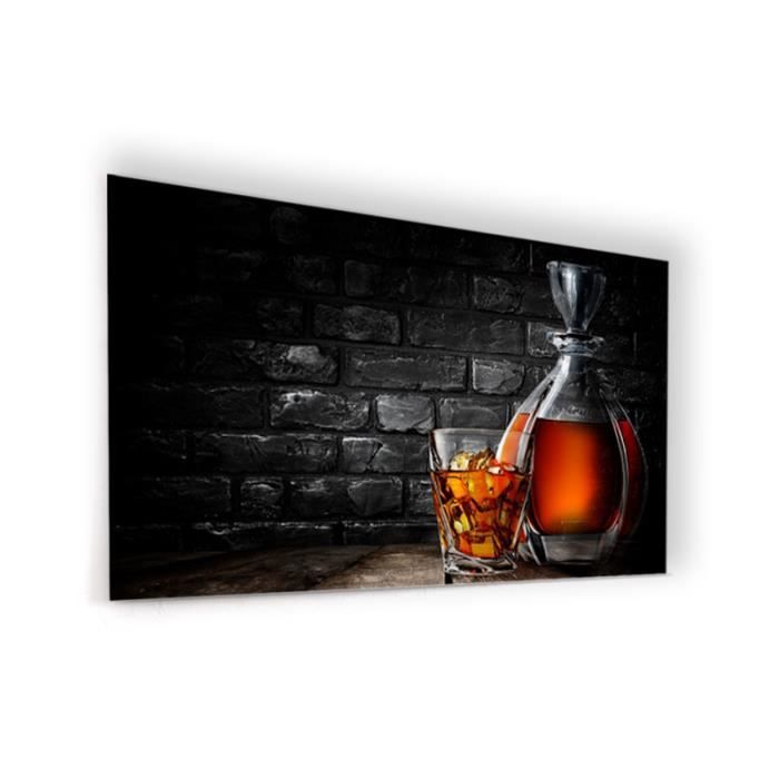 Fond De Hotte En Verre De Synthese Pour Cuisine Pret A Poser Avec Adhesif Carafe Et Verre De Cognac L 120 X H 70 Cm Achat Vente Credence