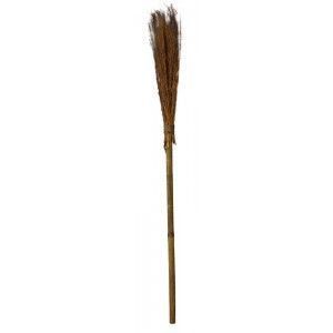 Balai de sorcière - Marque - 105 cm - Manche en bambou - Garni de paille - Jouet pour enfant