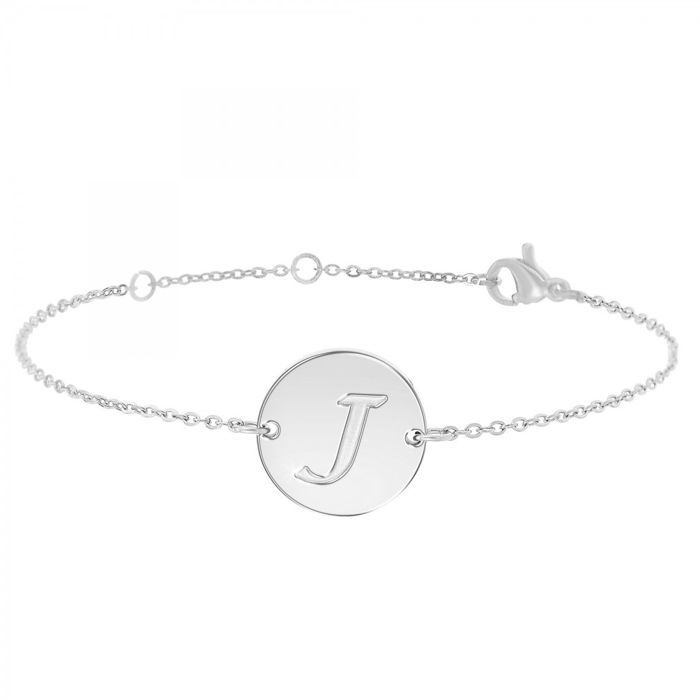 Bracelet lettre J en acier inoxydable par SC Crystal Bracelet lettre J en acier inoxydable par SC Crystal