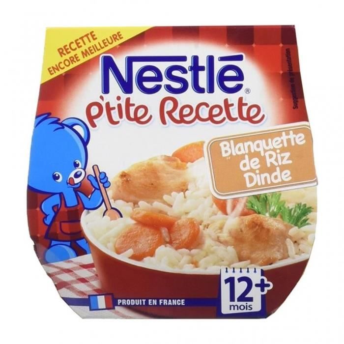 Nestle P Tite Recette Blanquette De Riz Dinde 12 Mois Par 2 Pots De 0g Lot De 6 Soit 12 Pots Cdiscount Au Quotidien