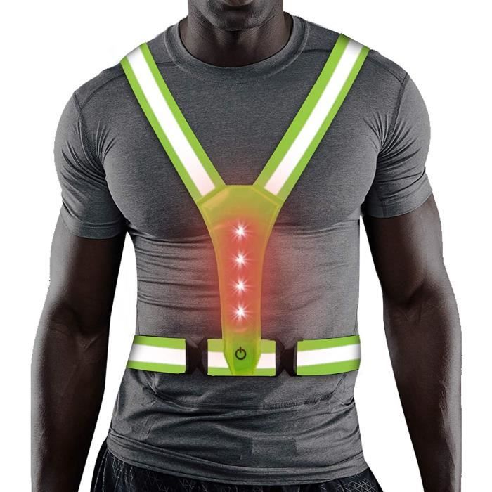 Gilet Réfléchissant Gilet Sécurité LED Haute Visibilité Gilet de Sécurité Réfléchissant pour La Course à piedLe Cyclisme Ingénieurs