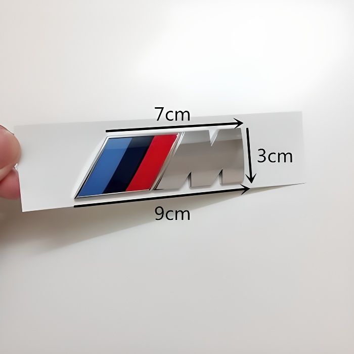 Logo ---M BMW Sport Performance Emblème Badge Chromé Autocollant Argent 90mm x 30mm
