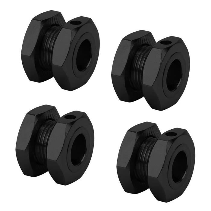 Kit De Moyeux Hexagonaux 14 Mm En Alliage D’aluminium – Pour Voiture RC 1/10 Senton, Big Rock, Typhon – Facile à Poser – Noir