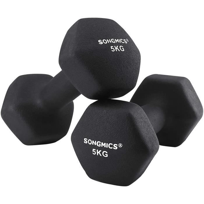 Haltères Réglables 11 En 1 SONGMICS – Lot De 2, 1,5 à 18 Kg, Poignée Antidérapante, Verrouillage Sécurisé, Gain De Place