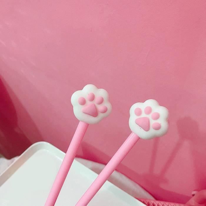 6 Stylos Gel Mignons à Tête De Chat - Pointe 0,5 Mm - Fournitures Scolaires Créatives - Cadeau Pour Enfants Et Amoureux Des Chats - 11