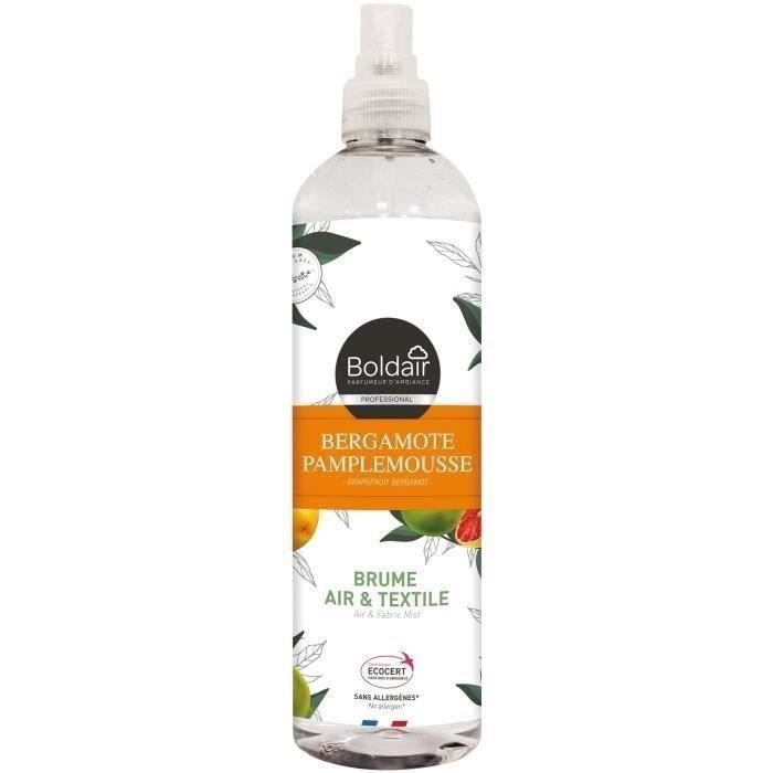 BOLDAIR -BRUME AIR & TEXILE -100% naturel -Sans allergènes -Ecocert -Parfum Pamplemousse bergamote -