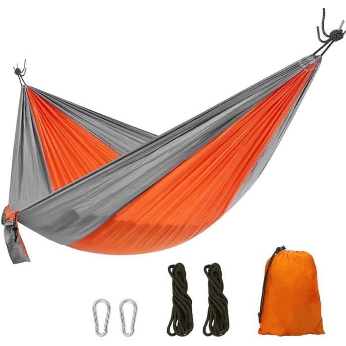 Hamac Double Extérieur 200x150cm - Coton/Polyester - Charge 200kg - Inclut Cordes Et Crochets - Détente Jardin