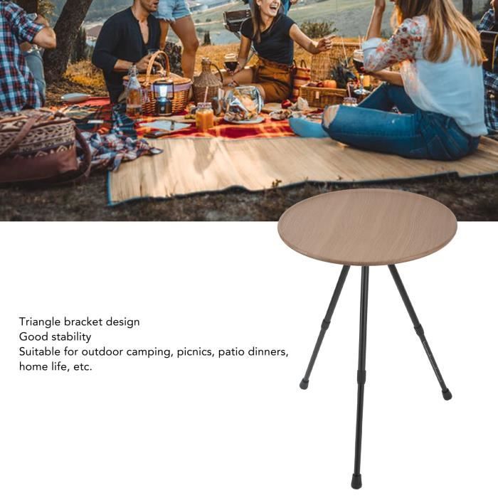 Table De Camping Pliante En Aluminium - Petite Table D'appoint Noire, Légère Et Portable