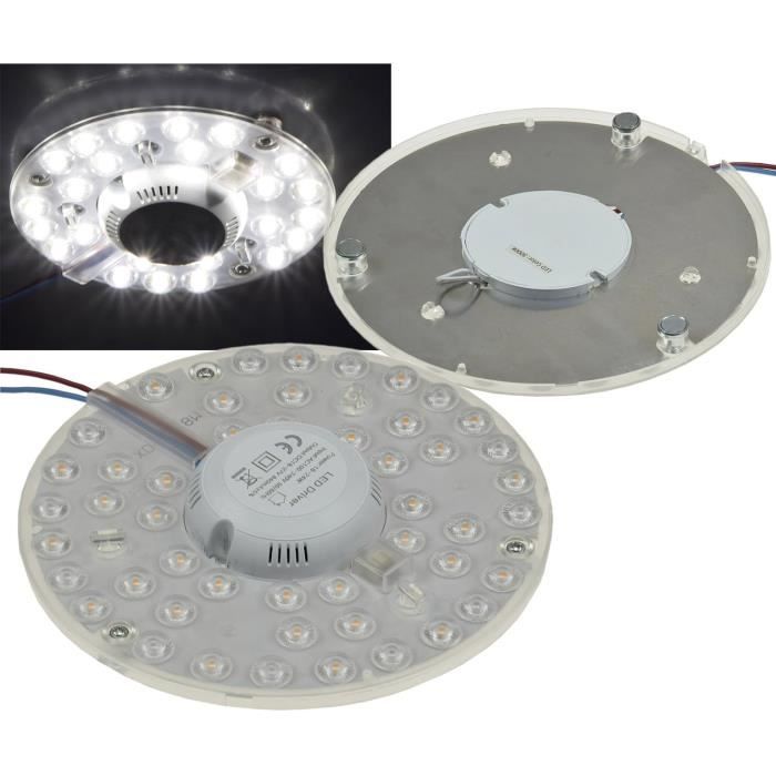 Fiorky Kit LED Ventilateur Plafond 18W 1530LM - 3000K/4000K/6500K Dimmable - Remplacement Magnétique 10 Cm