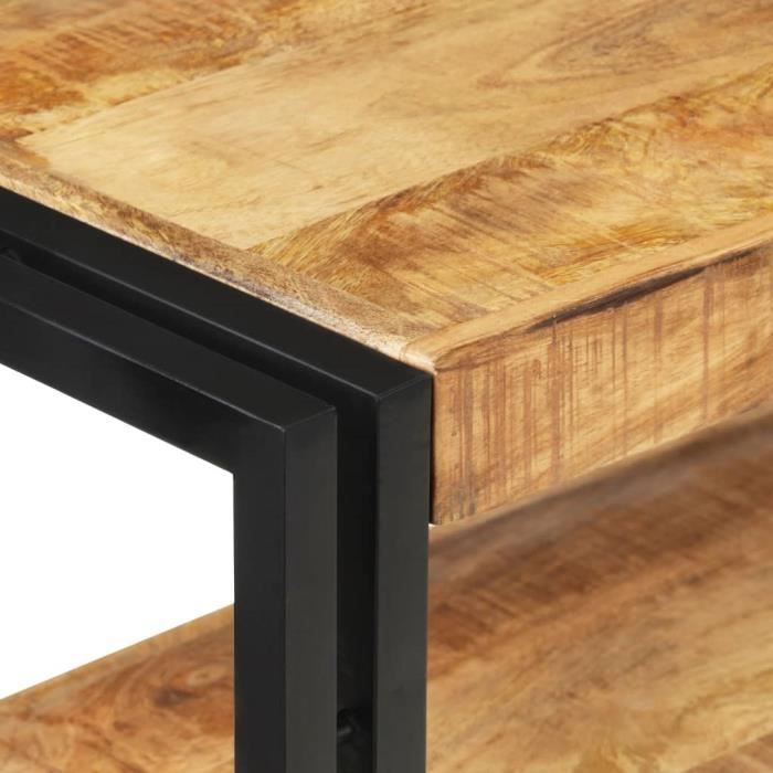 Consolle NOAIN Con Gambe A X In Legno Massello – Tavolo Decorativo 120x30x75 Cm, Stile Rustico E Robusto