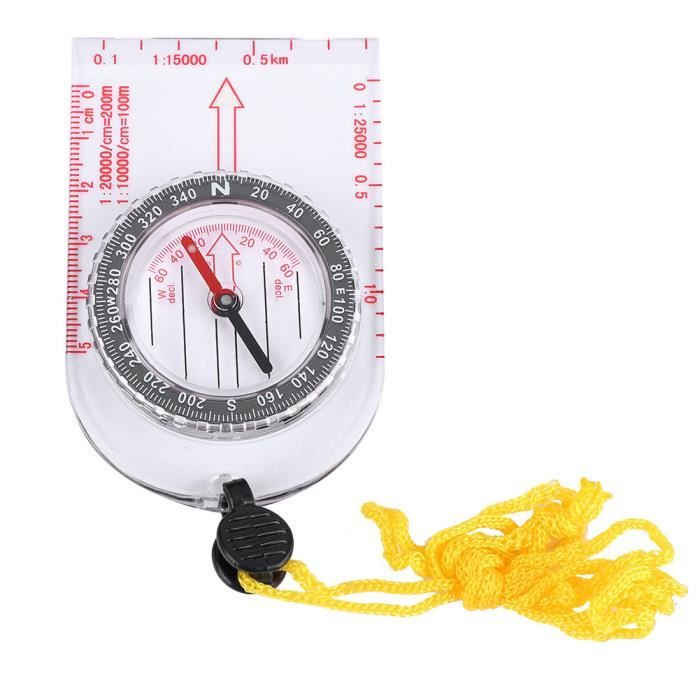 Boussole D'orientation étanche - Avec Plaque De Base Et Loupe - Pour Randonnée, Chasse, Survivalisme - Stabilisation Rapide