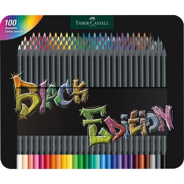 Crayons de couleurs - Coloriage - Faber-Castell - Black Edition - Boite 100 couleurs