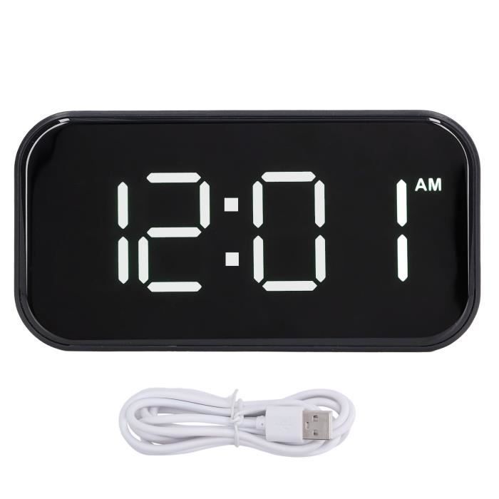 Réveil Lumineux Avec Jour De La Semaine, Fonction Snooze, 4 Niveaux De Luminosité Réglables, 2 Alarmes, Horloge Numérique à Piles | Leroy Merlin