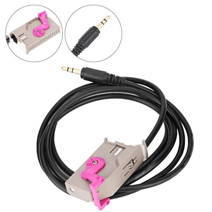 Câble Audio AUX 3.5mm 32 Pins Pour Navigation RNS-E Audi/VW - Longueur 1.5m, Noir, Neuf, Pour Connexion Musique