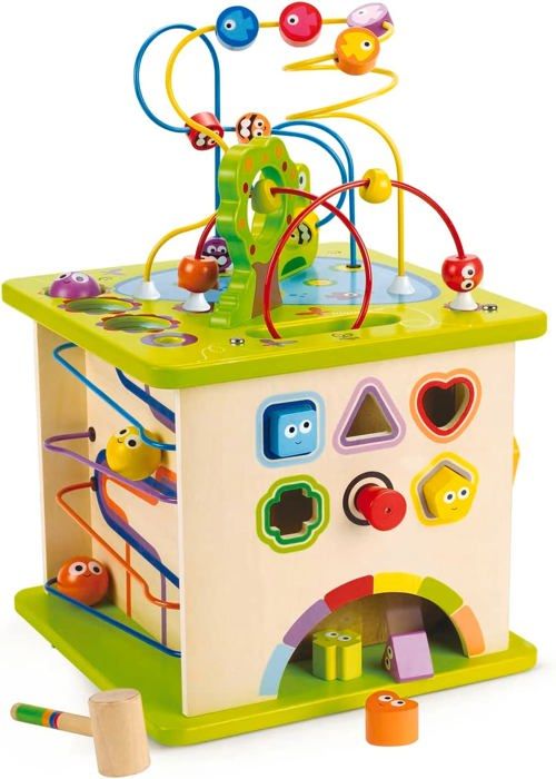 Cube d'activité Country Critters Hape - Jouet d'éveil en bois pour bébé de 12 mois et plus