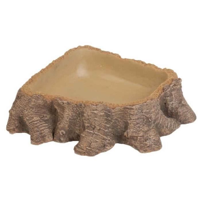 Abreuvoir - Hobby - Stump - 14x14x3 cm - Marron - Pour Reptiles