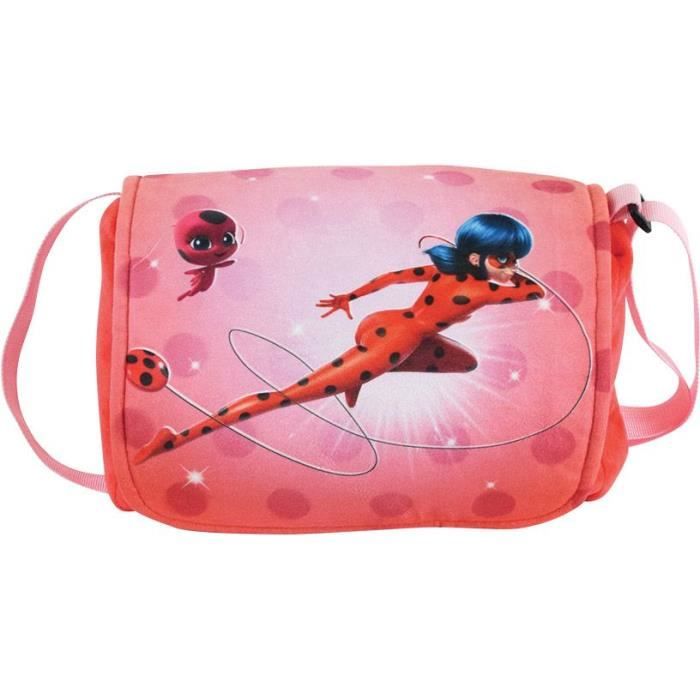 jemini miraculous sac besace à bandoulière lady bug +/- 26 cm - pour enfant