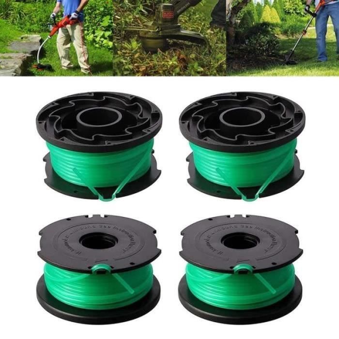 4 Bobines De Fil De Rechange + Capuchon Pour Débroussailleuse Black & Decker GL9035, GL8033, STC5433 - Modèle A6486-XJ - Nylon Haute Résistance